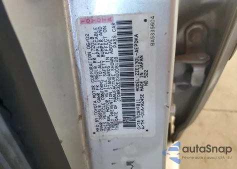 2003 Toyota Corolla Ce from USA, damaged, VIN JTDBR32E230008128